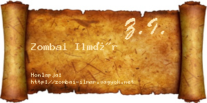 Zombai Ilmár névjegykártya